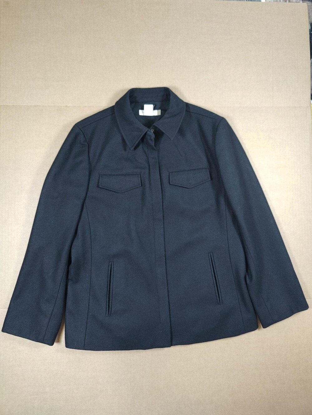 J. Crew Mens Black Wool Blend Harrington Bomber Jacket Size L